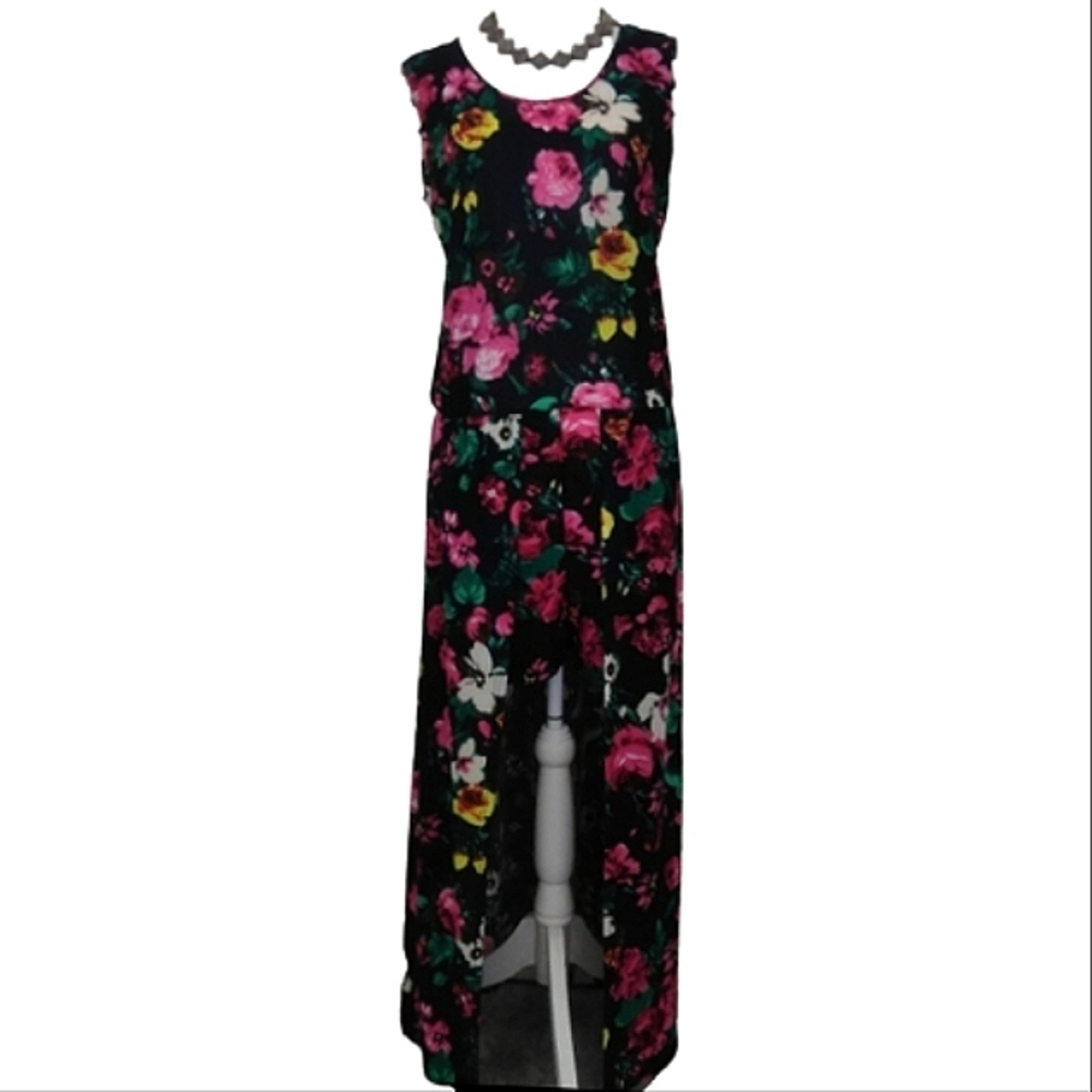 ACE Fashion Floral Boho Romper Beachy Summer Shorts Combo Maxi Dress